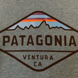 Patagonia Ventura California T-Shirt Fitz Roy Crest Logo Slim Fit Blue XXL 2015